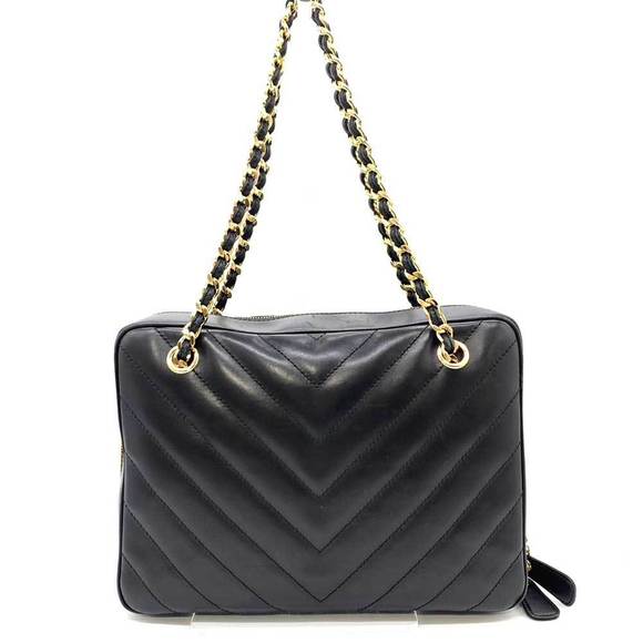 Chanel V Shoulder Chain Bag Stitch Black Lambskin - Picture 1 of 9